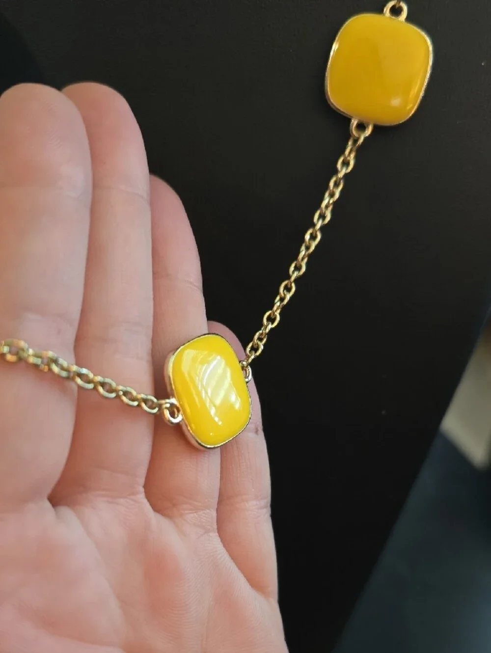 Yellow Tile Station Necklace - Women Jewelry